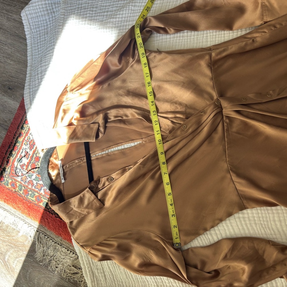 Reformation Satin Midi Dress in Rose Gold - Picture 11 of 12